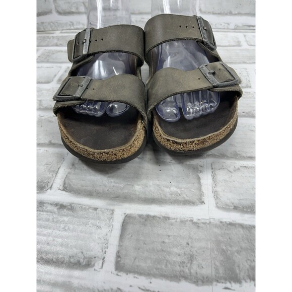 Birkenstock Arizona Soft Footbed Men's 11-11.5 Gray/ Green Comfort Sandals - Picture 7 of 10